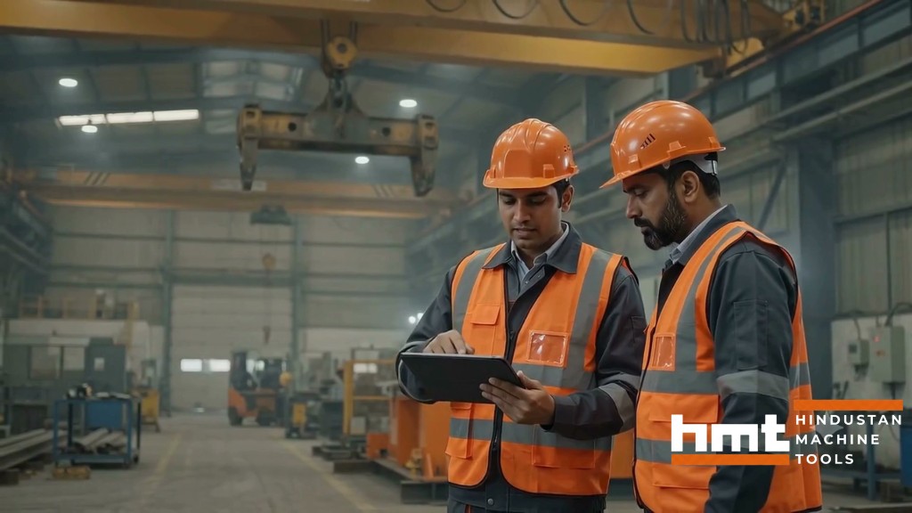HMT engineers coordinating a project on site
